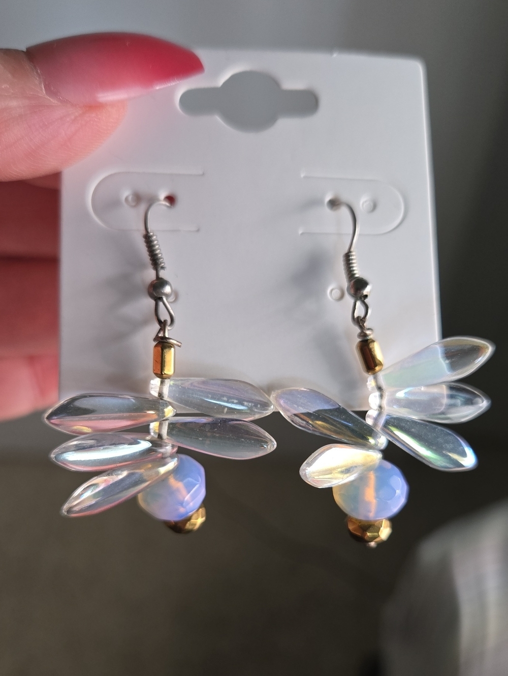 Vintage Handmade Earrings with Gold Sliver Tone